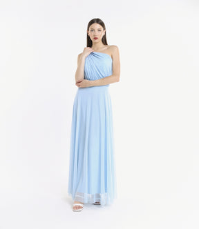 Lily One Shoulder Tulle Long Dress