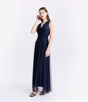 Abito da damigella in tulle con scollo a V Flavia