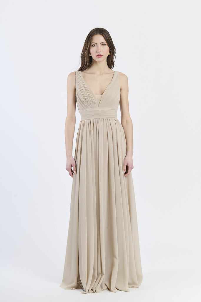 Abito da damigella ampio lungo CHIFFON Zoe