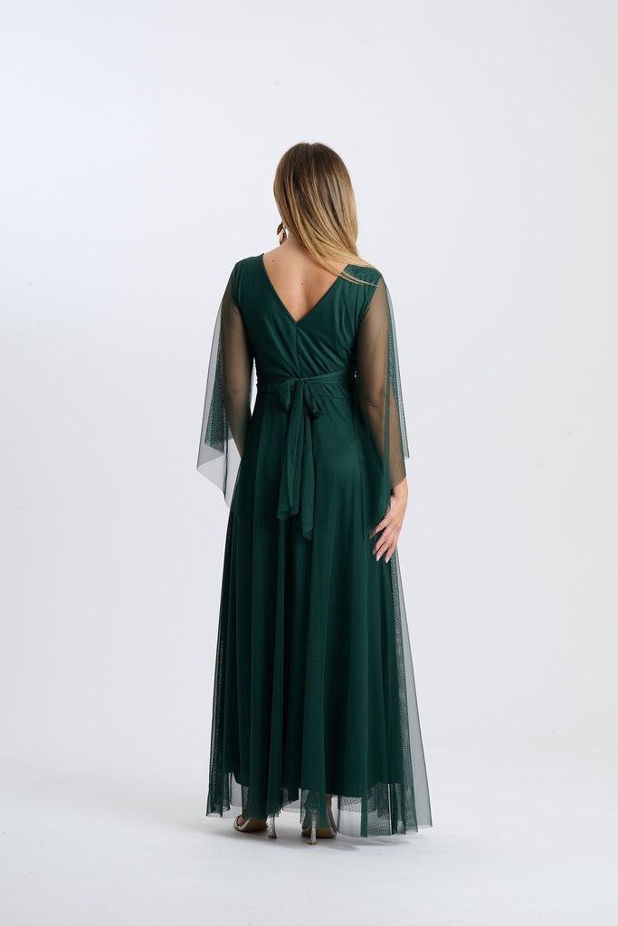 Abito Mirelia – Lungo in tulle con maniche a mantella