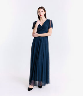 Abito navy con maniche corte, colore classico e sofisticato