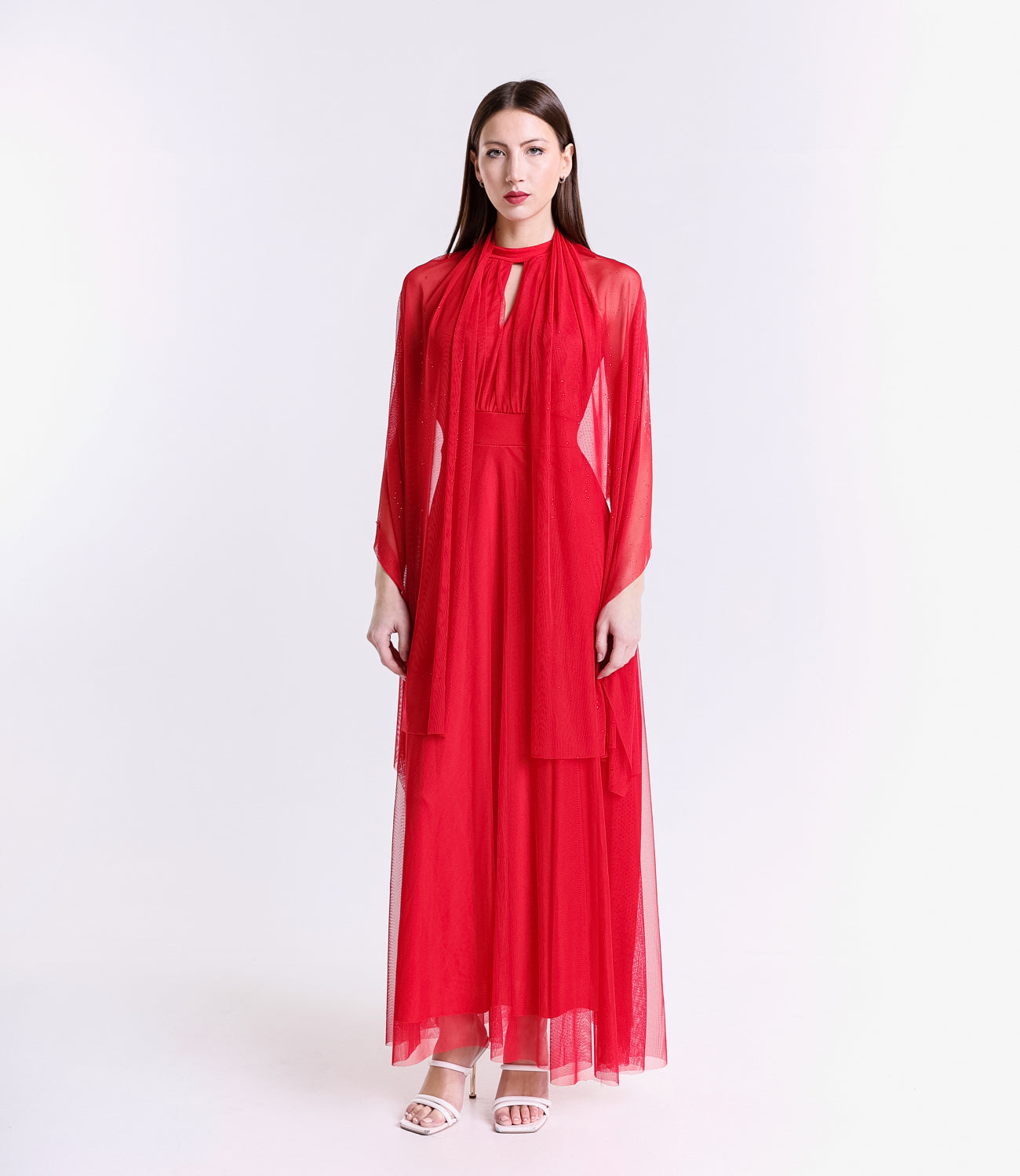 Abito lungo in tulle cut out Lucrezia