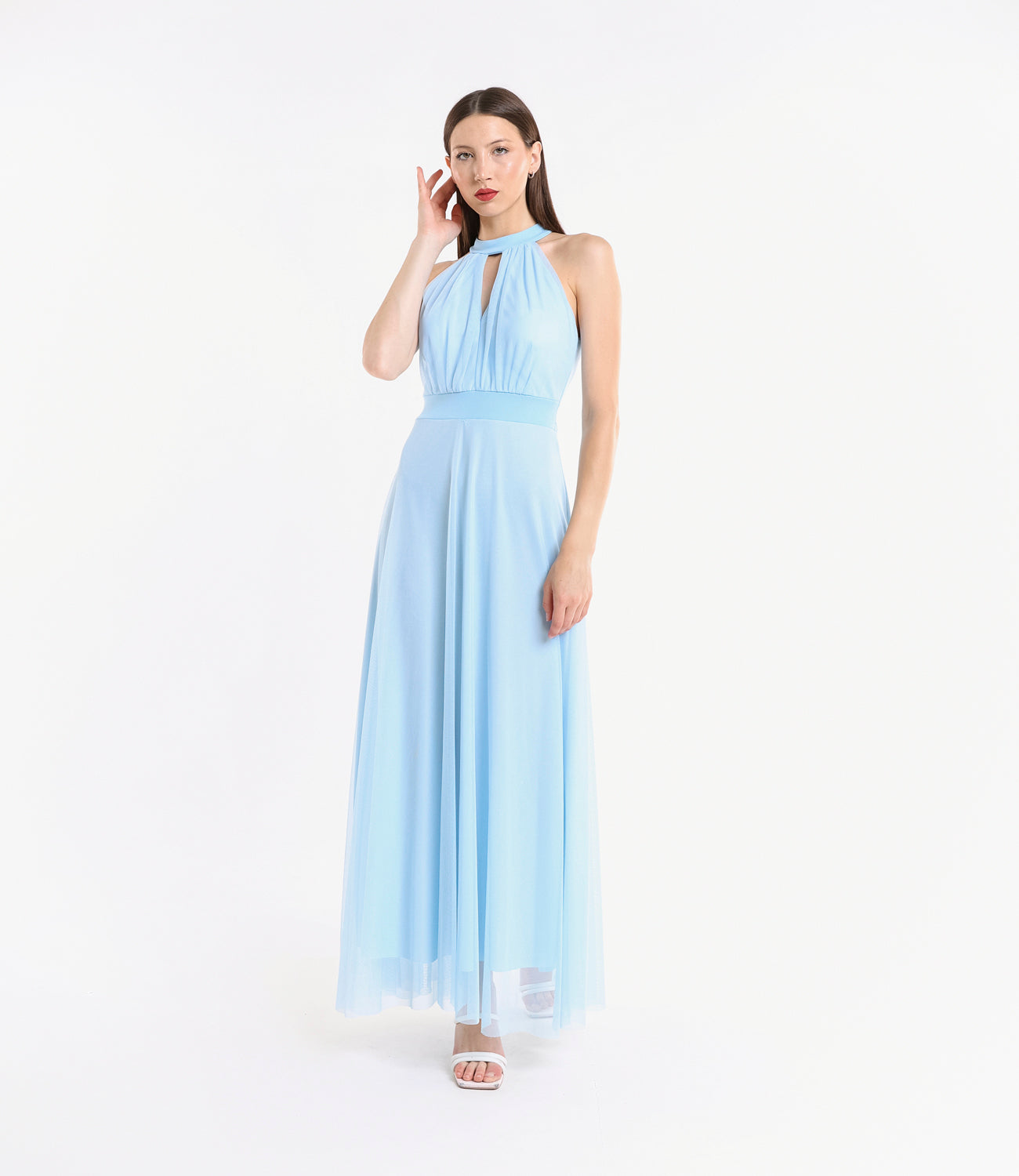 Abito lungo in tulle cut out Lucrezia