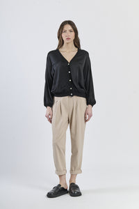 Cardigan nero classico concollo a V