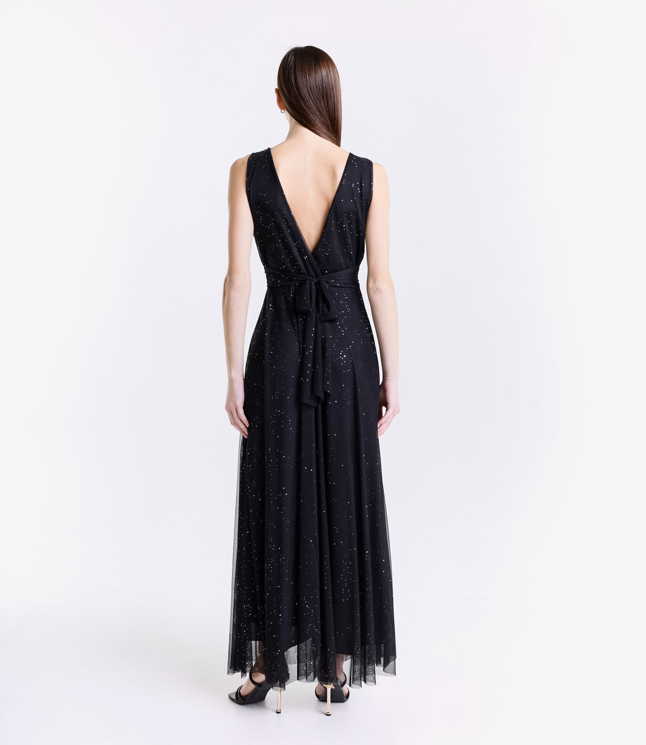 Robe nero - argento formale confodera fluida e riflessi accattivanti