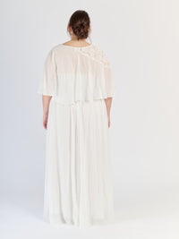 abito plus size Bianco in chiffon