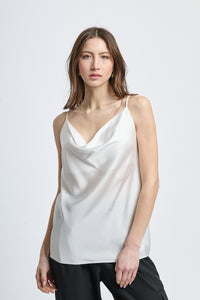 Top bianco a spalline sottili per cerimonie