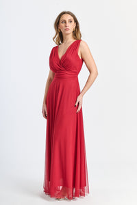 Abito da cerimonia bordeaux in pizzo concharme profondo