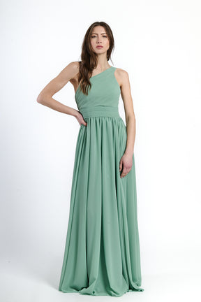 Abito lungo in tulle asimmetrico Luna