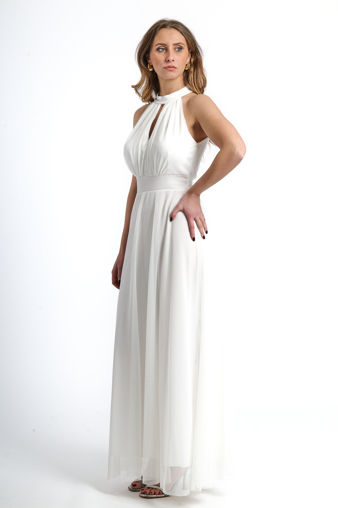 Abito lungo in tulle cut out Lucrezia