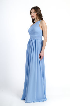 Abito lungo in tulle asimmetrico Luna