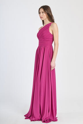 Abito lungo in tulle asimmetrico Luna