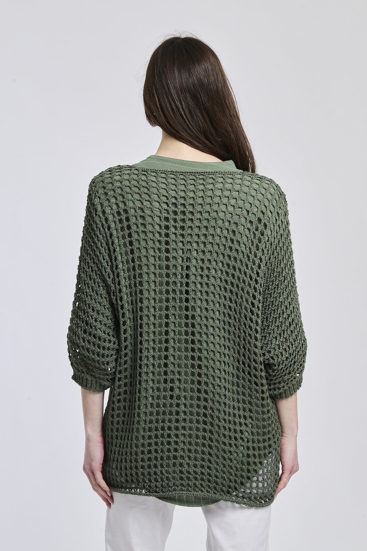 Maglione militare oversize in tricot pesante, stile rustico e trendy