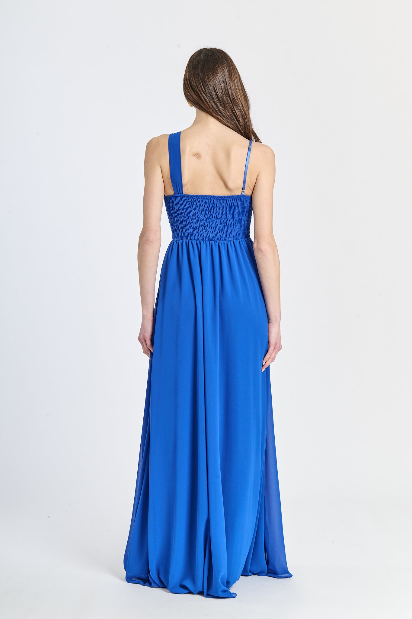 Abito lungo in tulle asimmetrico Luna