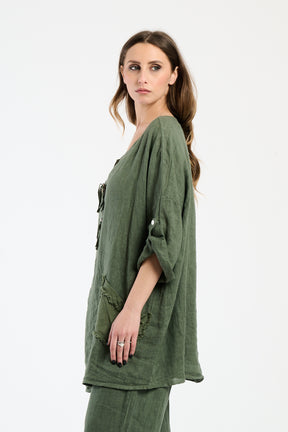 Combinazione militare da giorno, top opaco con tasche frontali, perfetto per un look