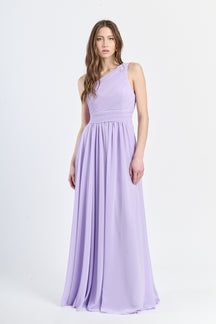 Abito lungo in tulle asimmetrico Luna