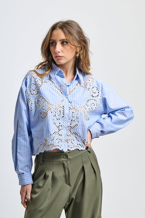Camicia a righe in cotone Adriana