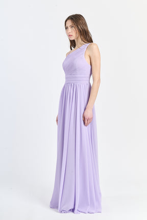 Abito lungo in tulle asimmetrico Luna