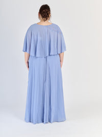 Vestito plus size Lavanda con fascia decorativa al busto e tessuto liscio