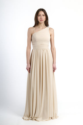Abito lungo in tulle asimmetrico Luna