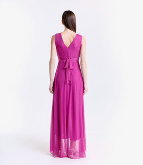 Vestito ciliegio trasparente, stile elegante e tenero
