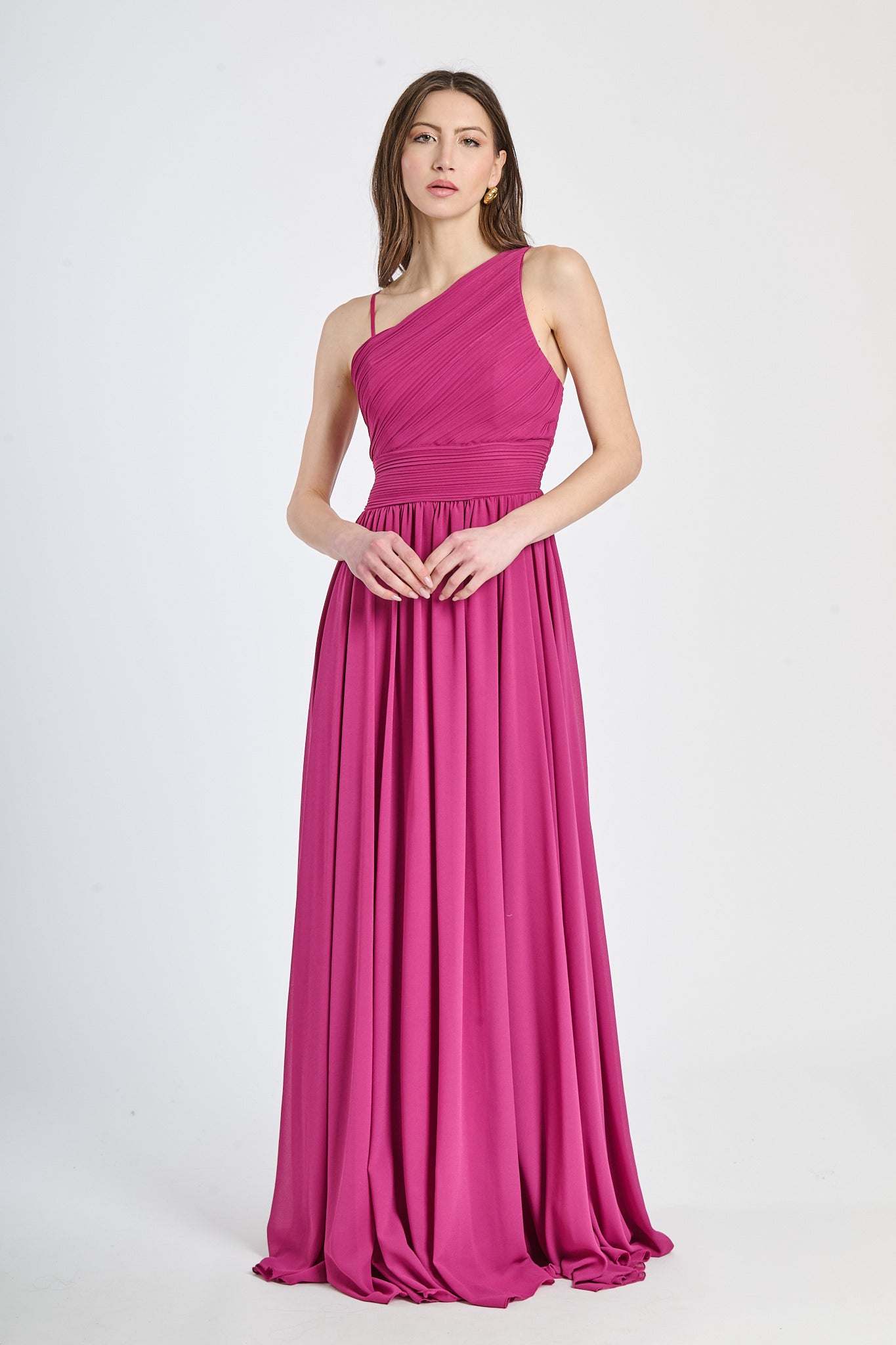 Abito lungo in tulle asimmetrico Luna