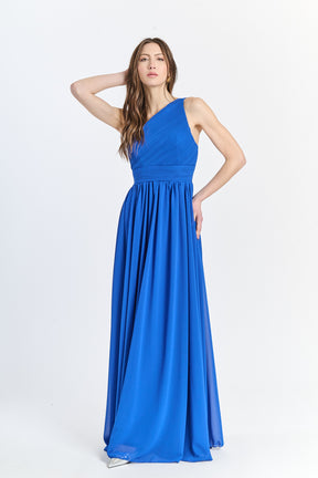 Abito lungo in tulle asimmetrico Luna
