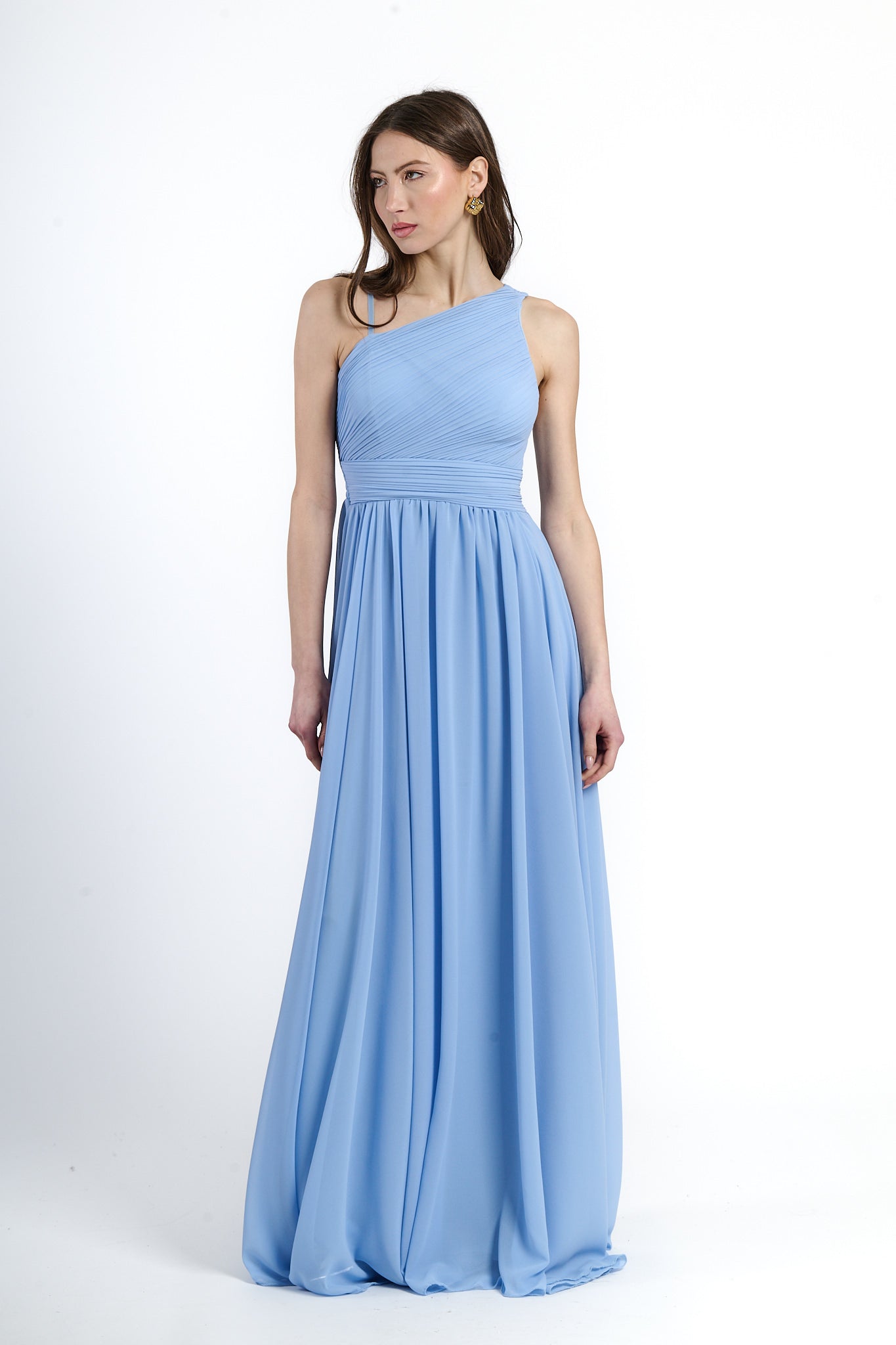 Abito lungo in tulle asimmetrico Luna