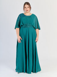 Lungo abito plus size Verde.S, perfetto per ambienti formali e eventi