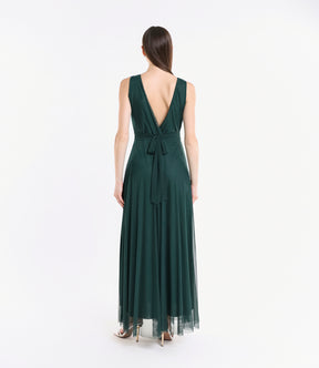 Abito da cerimonia verde scuro in pizzo coneleganza forte