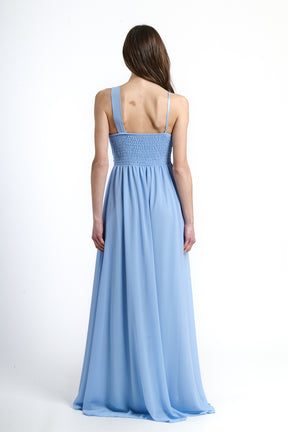 Abito lungo in tulle asimmetrico Luna