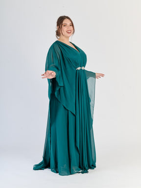 Vestito plus size Verde.S, colore rinfrescante, stile elegante