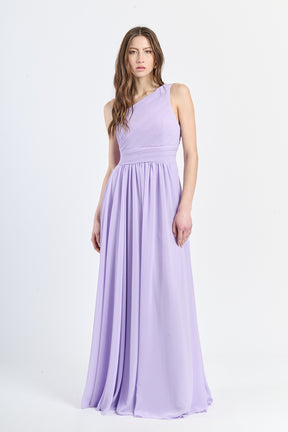Abito lungo in tulle asimmetrico Luna
