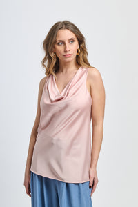 Canotta rosa antico in tessuto satinato