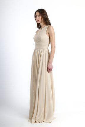 Abito lungo in tulle asimmetrico Luna