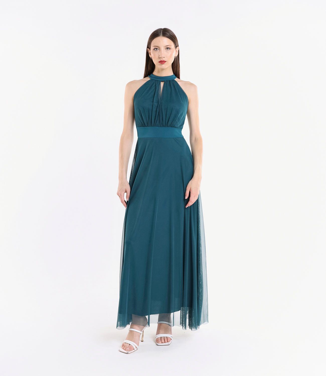 Abito lungo in tulle cut out Lucrezia