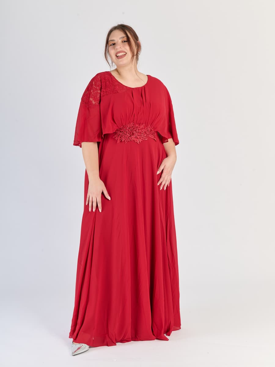 Lungo abito plus size Bordo