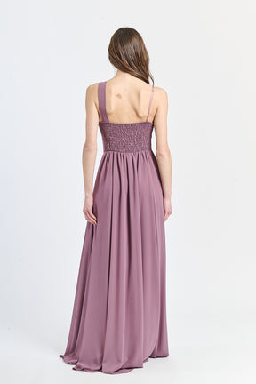 Abito lungo in tulle asimmetrico Luna