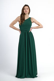 Abito lungo in tulle asimmetrico Luna