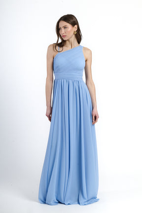 Abito lungo in tulle asimmetrico Luna