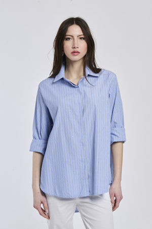 Camicia classica in cotone a righe Zaira