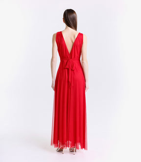Abito da cerimonia rosso in pizzo concharme passionale