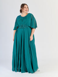Modello di abito plus size Verde.S 