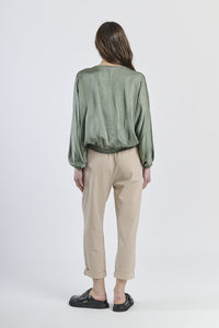 Cardigan militare avvolgente stile utility