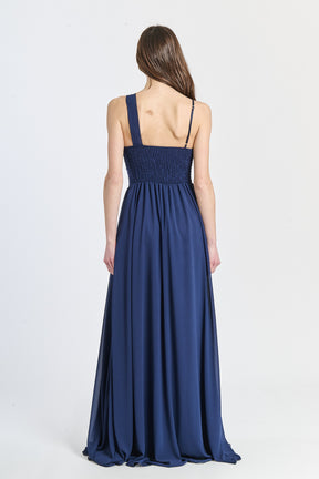 Abito lungo in tulle asimmetrico Luna