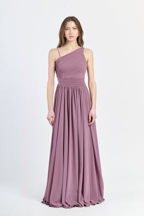 Abito lungo in tulle asimmetrico Luna