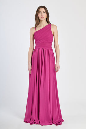 Abito lungo in tulle asimmetrico Luna