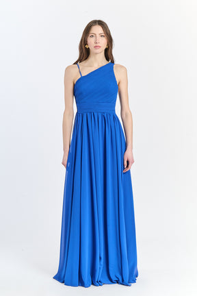 Abito lungo in tulle asimmetrico Luna