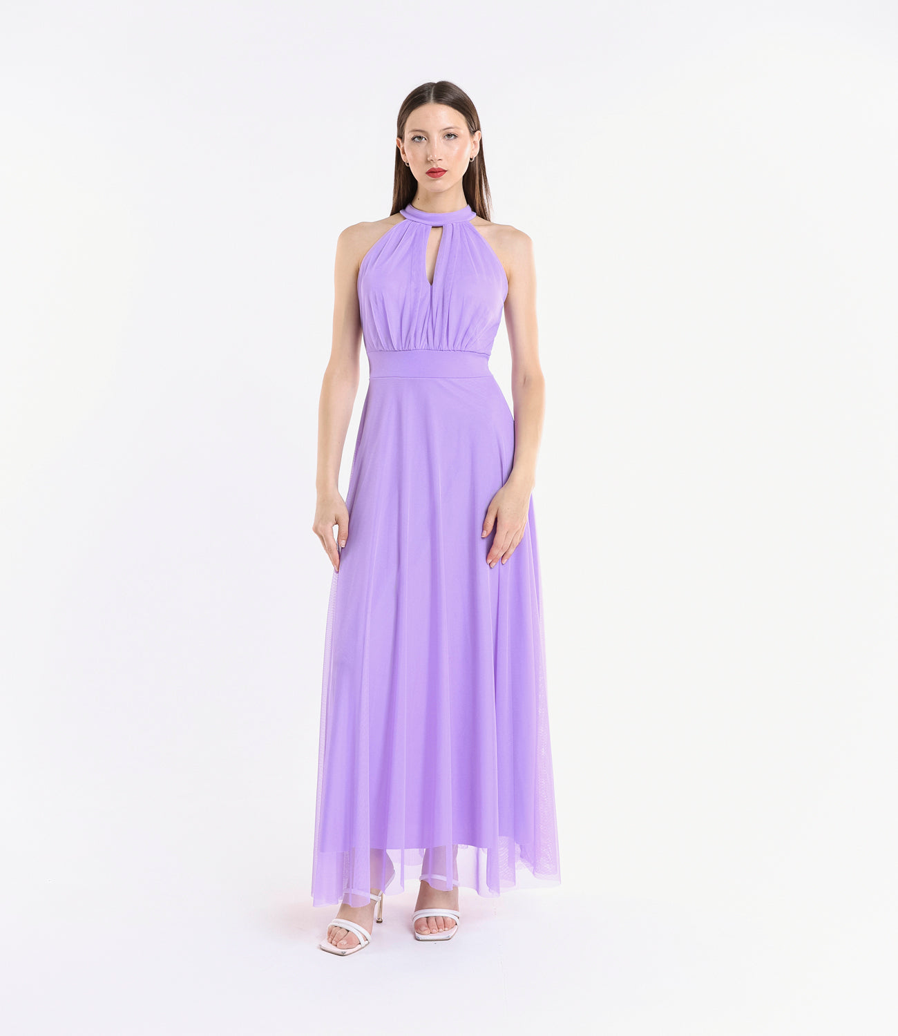 Abito lungo in tulle cut out Lucrezia