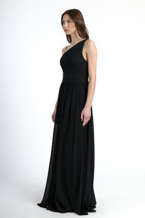 Abito lungo in tulle asimmetrico Luna